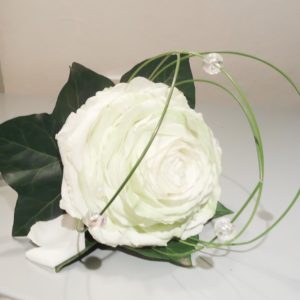 Corsage Single Flower roos wit