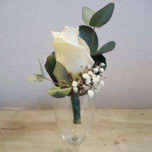 Corsage bruiloft witte roos IJsselstein