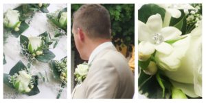 Corsage wit bruiloft bloemen